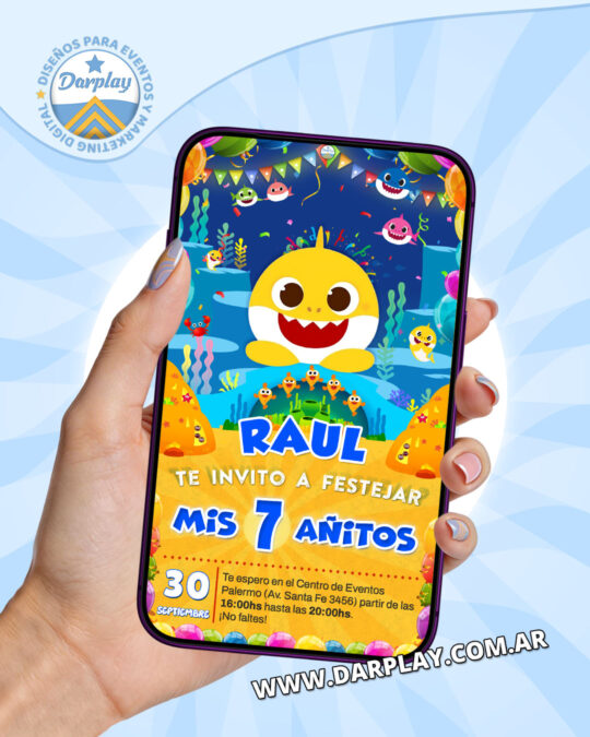 Invitación Digital Baby Shark
