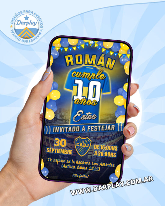 Invitación Digital Boca Juniors Camiseta