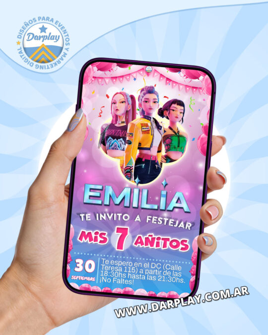 Invitación Digital Guerreras Kpop Idol