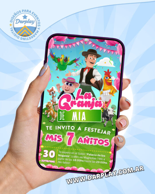 Invitación Digital La Granja de Zenón para Niña