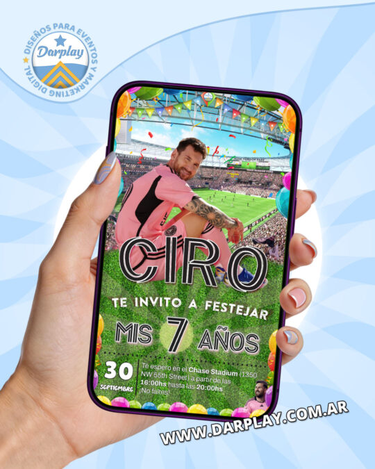 Invitación Digital Messi Inter Miami