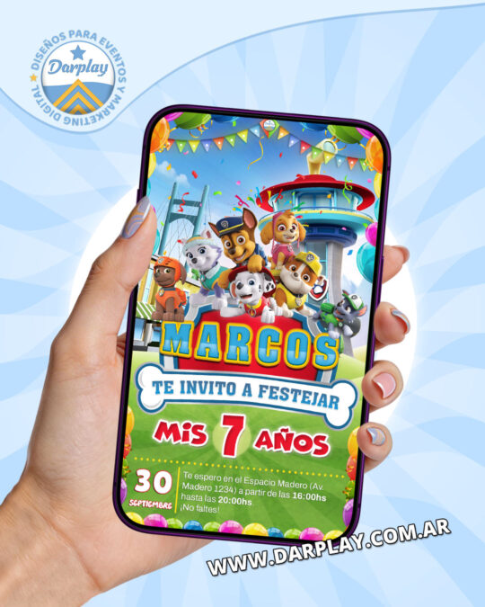 Invitación Digital Paw Patrol