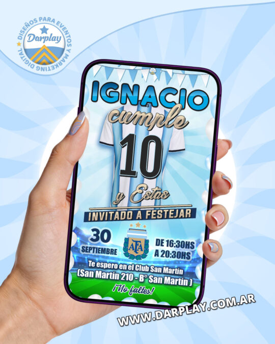 Invitación Digital Argentina Camiseta
