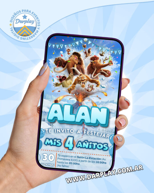 Invitación Digital La Era de Hielo