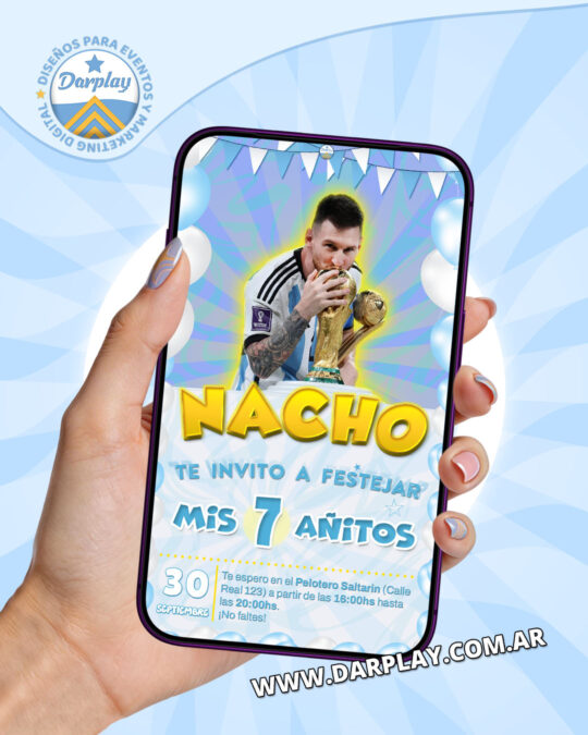 Invitación Digital Messi Argentina Copa