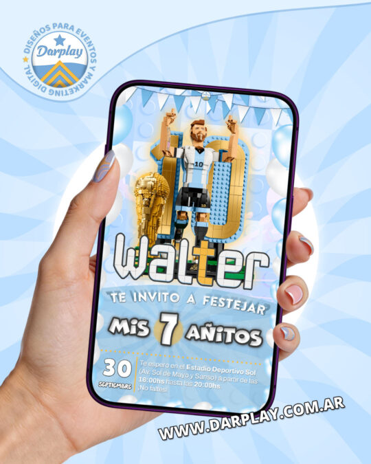 Invitación Digital Messi Lego Argentina